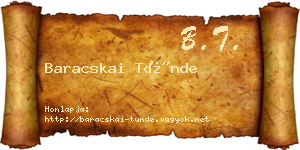 Baracskai Tünde névjegykártya